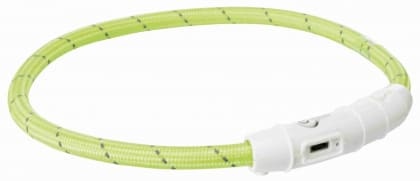 Flash Leuchtring USB, TPU/Nylon, M–L:  grün
